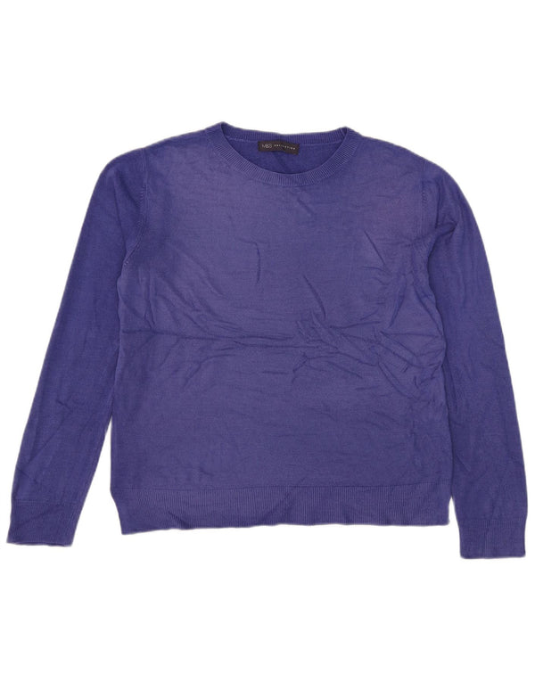 Marks & Spencer Damen-Pullover mit U-Boot-Ausschnitt, UK 14, Größe L, Lila, Acryl