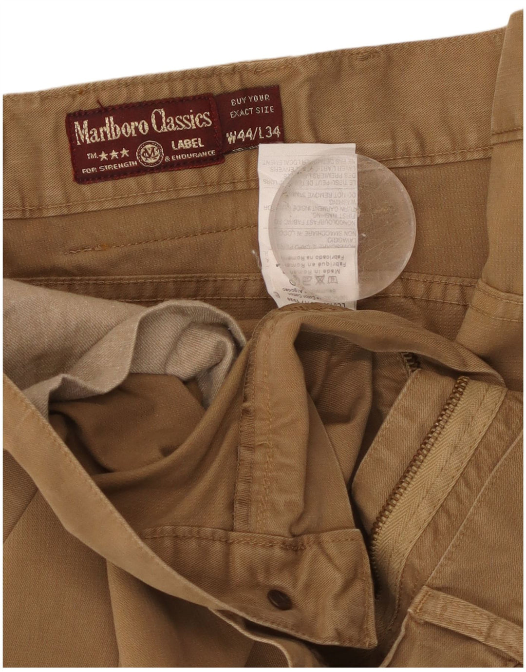Marlboro Classics Gerade Freizeithose für Herren, W44, L34, Beige, Baumwolle