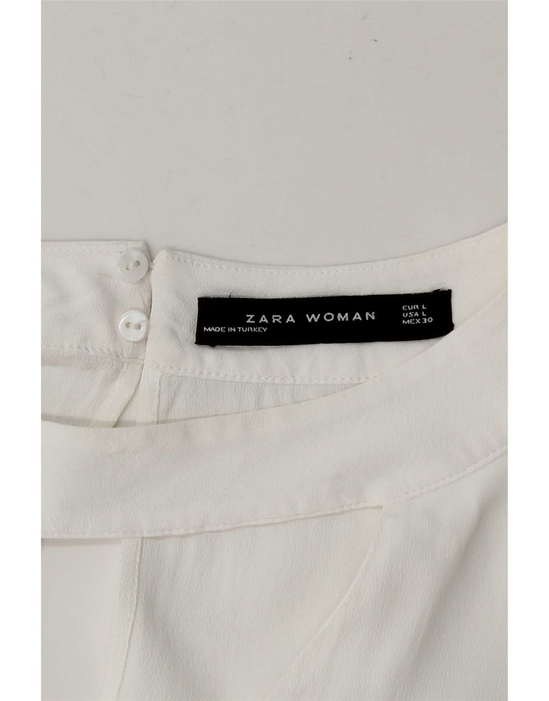 Zara Damen-Blusenoberteil mit 3/4-Ärmeln, Gr. 46, Weiß
