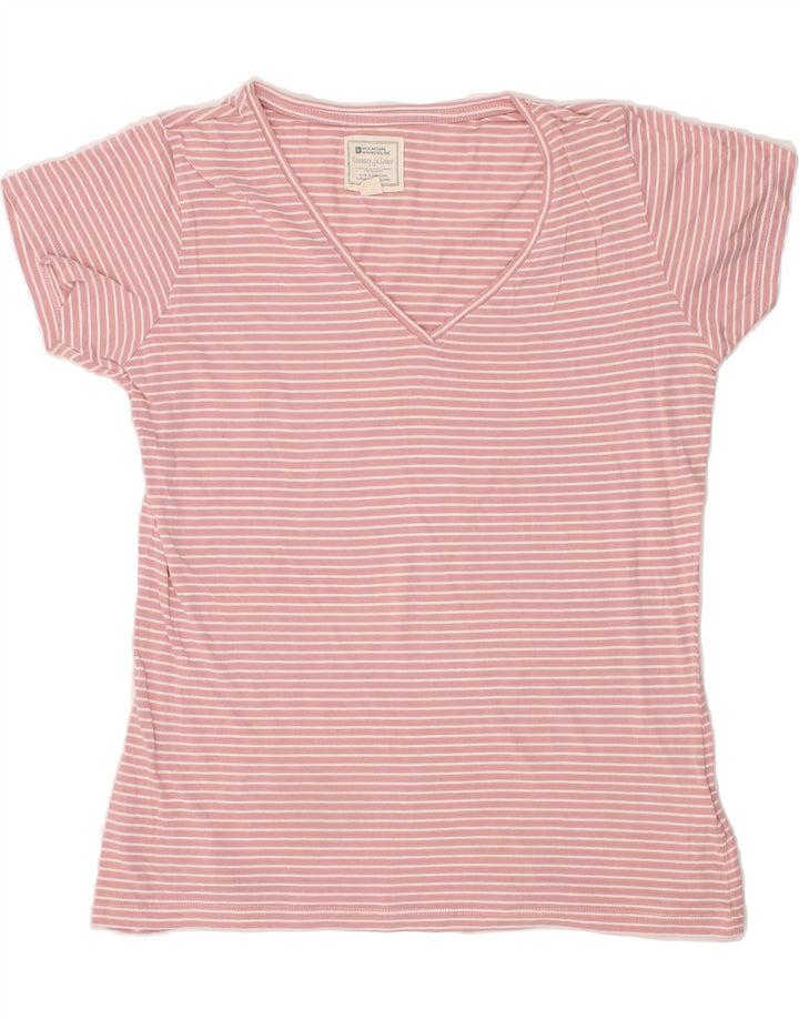 MOUNTAIN WAREHOUSE Womens T-Shirt Top UK 12 Medium Pink Striped Modal Vintage Mountain Warehouse and Second-Hand Mountain Warehouse from Messina Hembry 