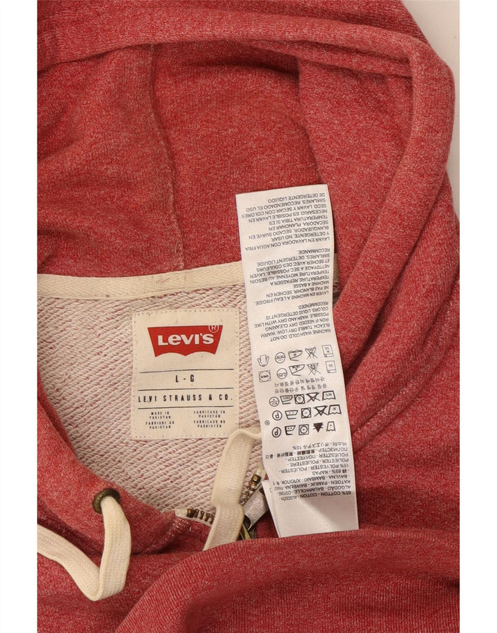 Levi's Herren-Kapuzenpullover mit Reißverschluss, groß, aus roter Baumwolle
