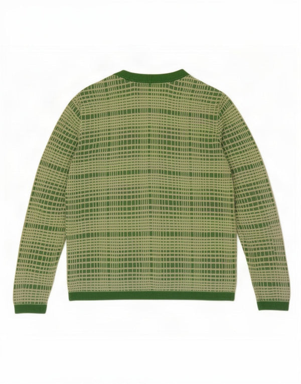 Cos Damen Strickjacke UK 14 Mittelgrün gestreift Viskose