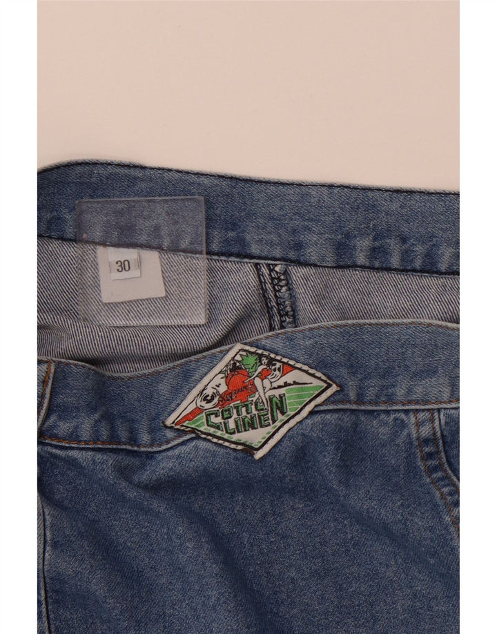 VINTAGE Damen Jeansrock W30 Mittelblau