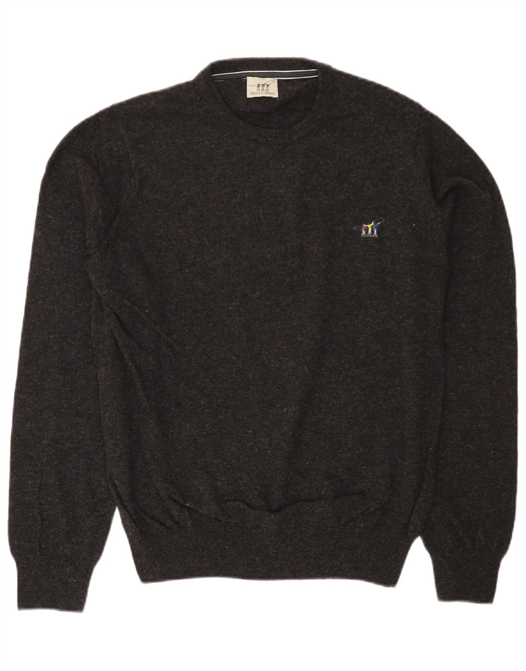 Henry Cottons Herren-Pullover mit Rundhalsausschnitt, mittelgrau