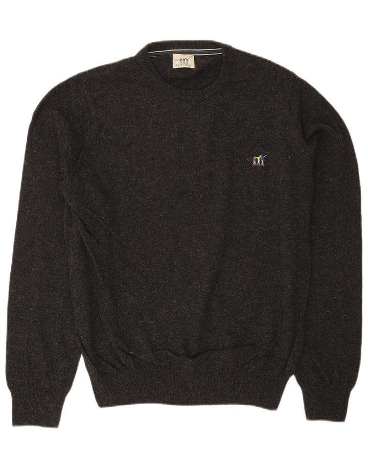 Henry Cottons Herren-Pullover mit Rundhalsausschnitt, mittelgrau