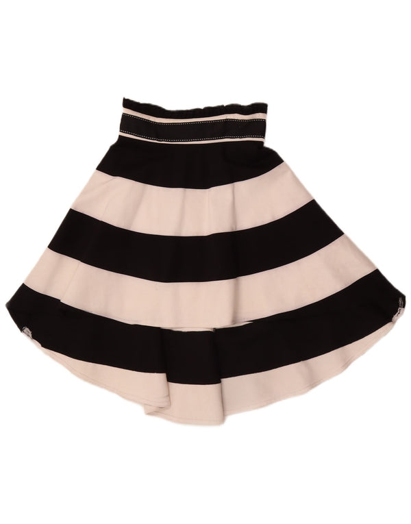 Relish Asymmetrischer Kreisrock für Mädchen, 7–8 Jahre, W22, schwarz gestreift, Polyester
