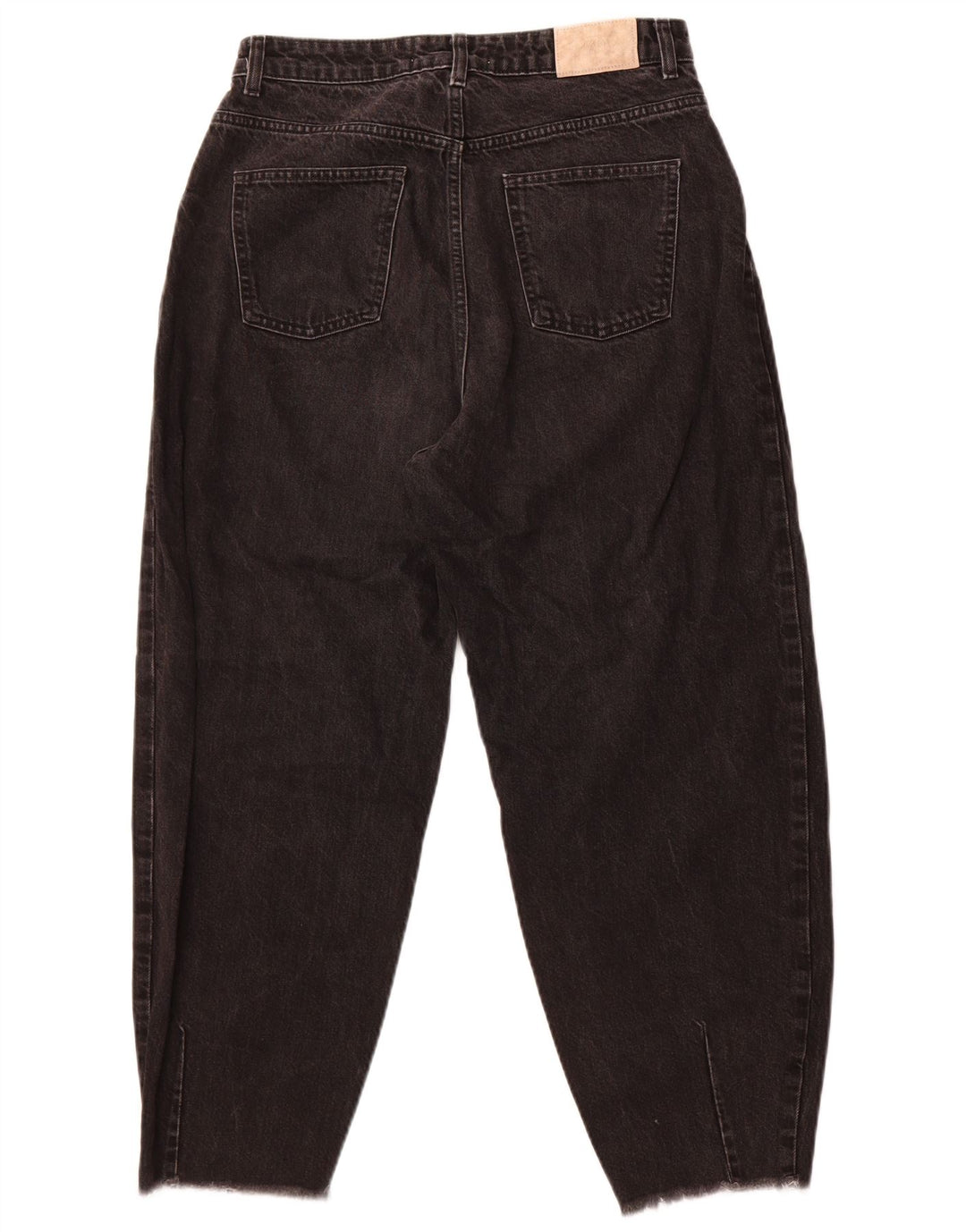 Zara Damen-Jeans mit hoher Taille, kurz geschnitten, EU 40, mittelgroß, W30, L25, Schwarz