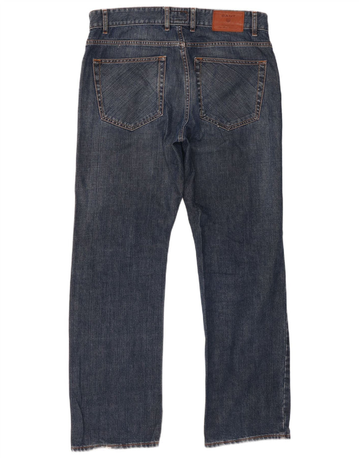 Gant Herren Straight Jeans W34 L32 Blaue Baumwolle