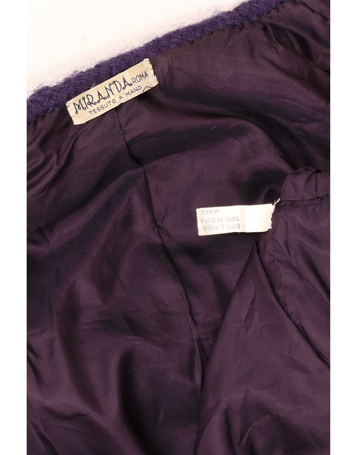 Vintage Damen Blazer Jacke UK 18 XL Lila Karo Wolle