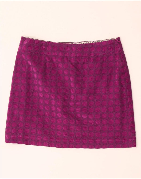White Stuff Womens Mini Skirt UK 12 Medium W32 Purple Geometric Cotton