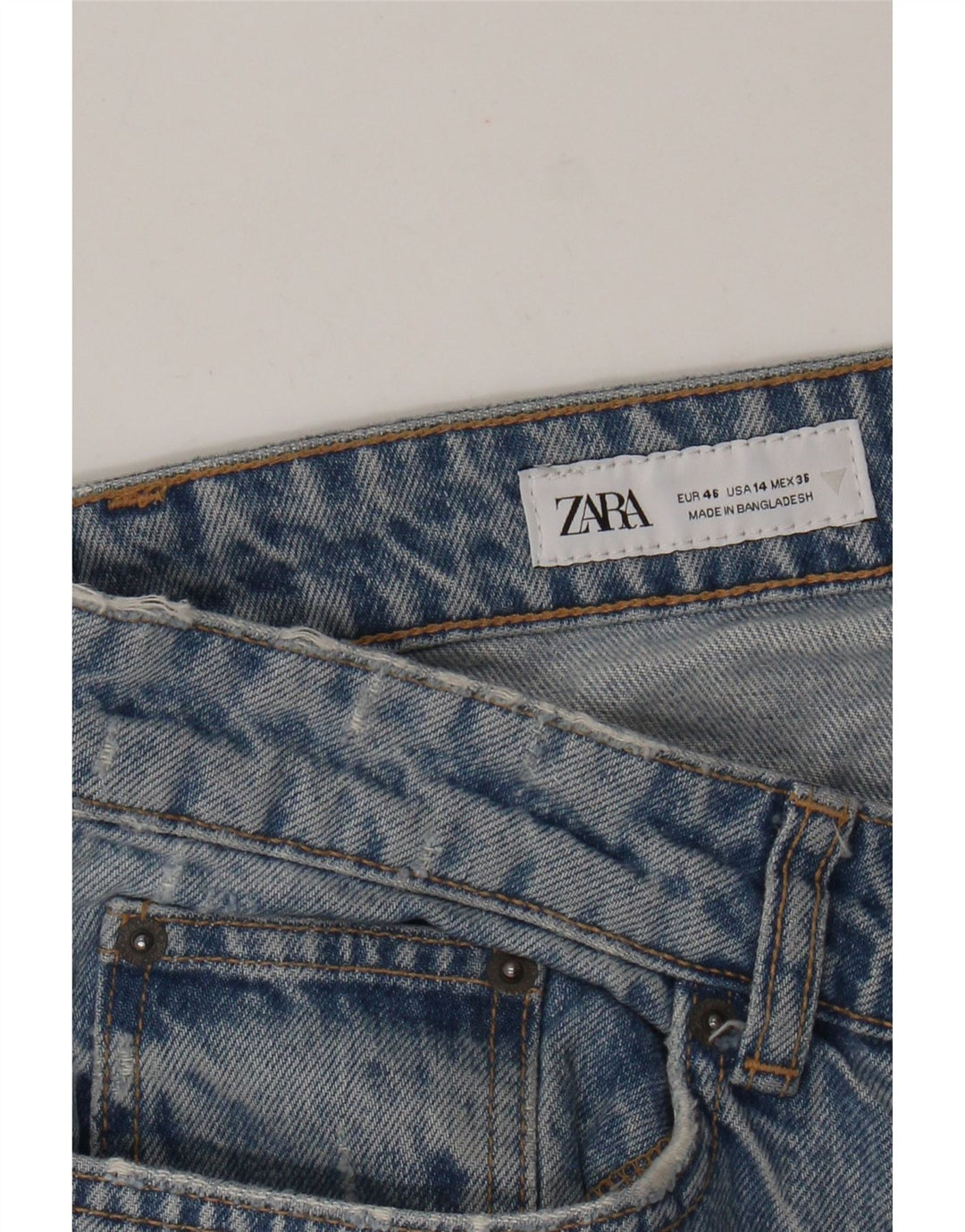 Zara Damen Straight Jeans EU 46 XL W36 L29 Blau