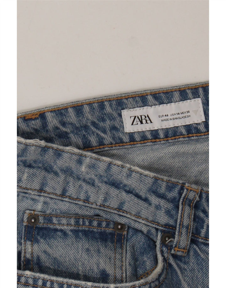Zara Damen Straight Jeans EU 46 XL W36 L29 Blau