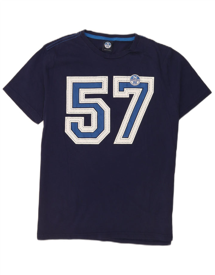 North Sails Herren-T-Shirt mit Grafik, groß, marineblau, Baumwolle