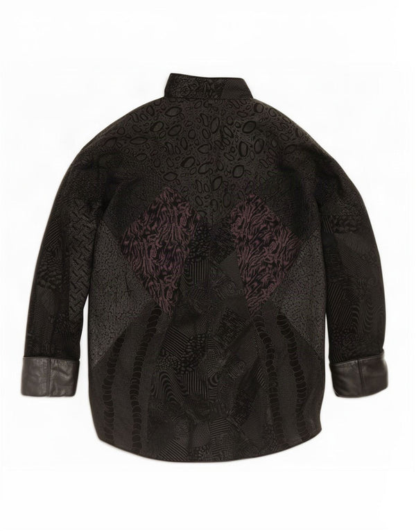 Yessica Damen Lederjacke UK 18 XL Schwarz Animal Print