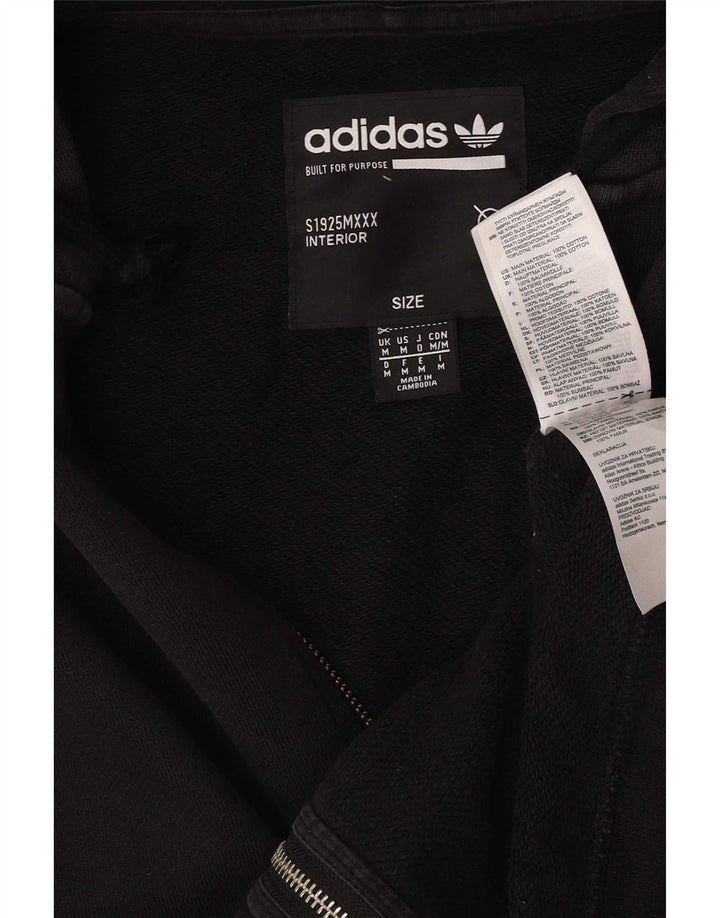 Adidas Herren Graphic Zip Hoodie Pullover Mittelschwarze Baumwolle