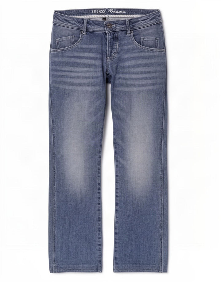 Guess Damen Straight Jeans W29 L27 Blaue Baumwolle