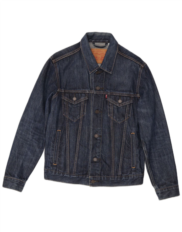 Levi's Herren Jeansjacke UK 36 Small Marineblaue Baumwolle