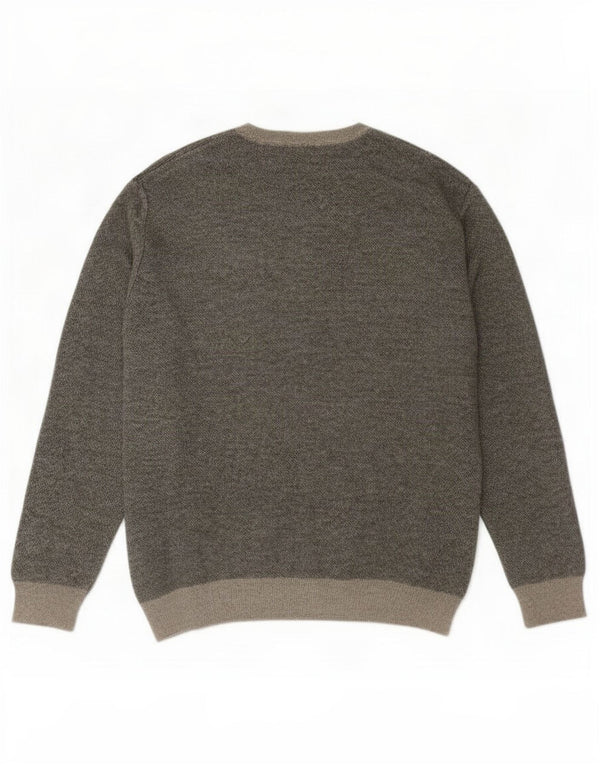 Rodes Herren-Pullover mit V-Ausschnitt, XL, graue Argyle-/Diamantwolle