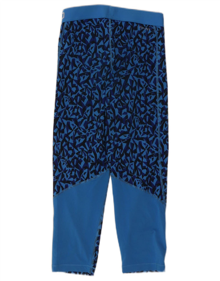 Nike Capri-Leggings für Damen, UK 8, Größe S, blau, geometrisch, Polyester
