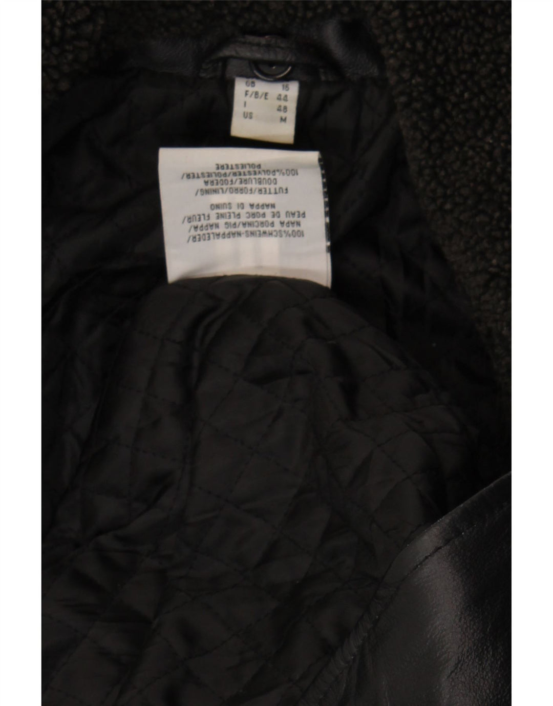 VINTAGE Damen Leder Bikerjacke UK 16 Großes schwarzes Leder