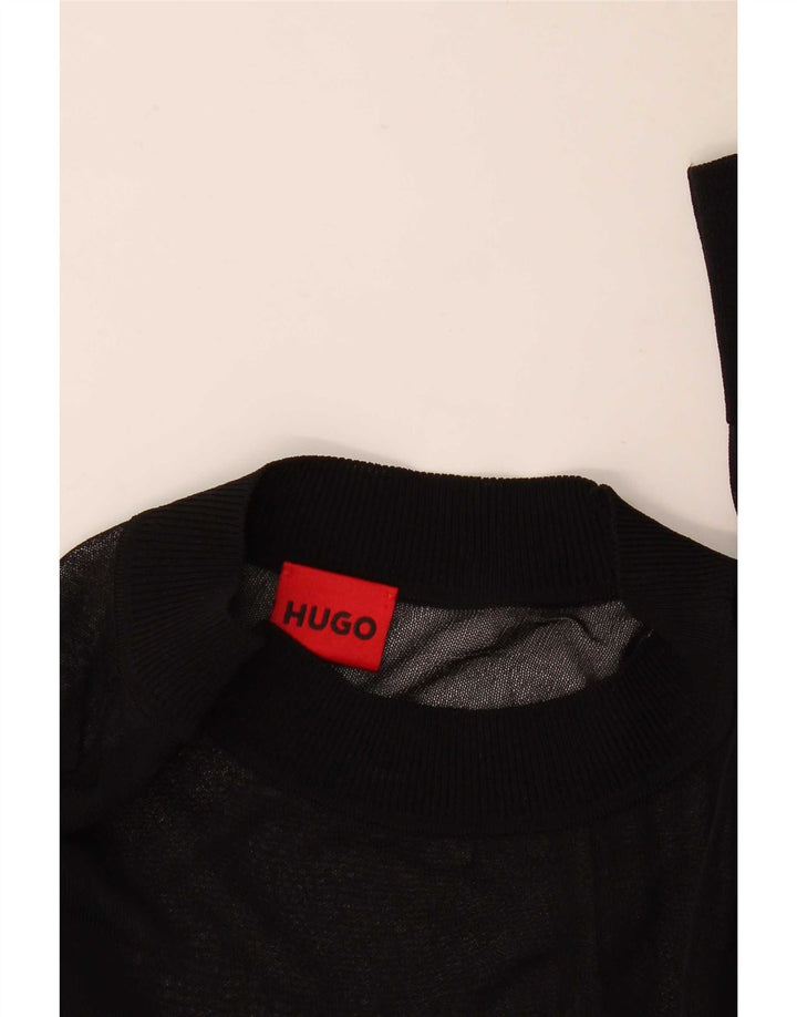 Hugo Boss Damen Top Langarm UK 14 Medium Schwarz