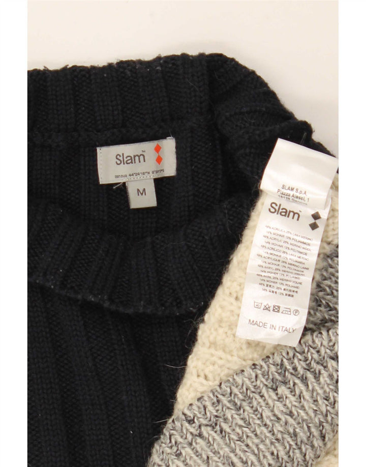 Slam Rollkragenpullover für Damen, UK 14, Medium, gebrochenes Weiß, Farbblock