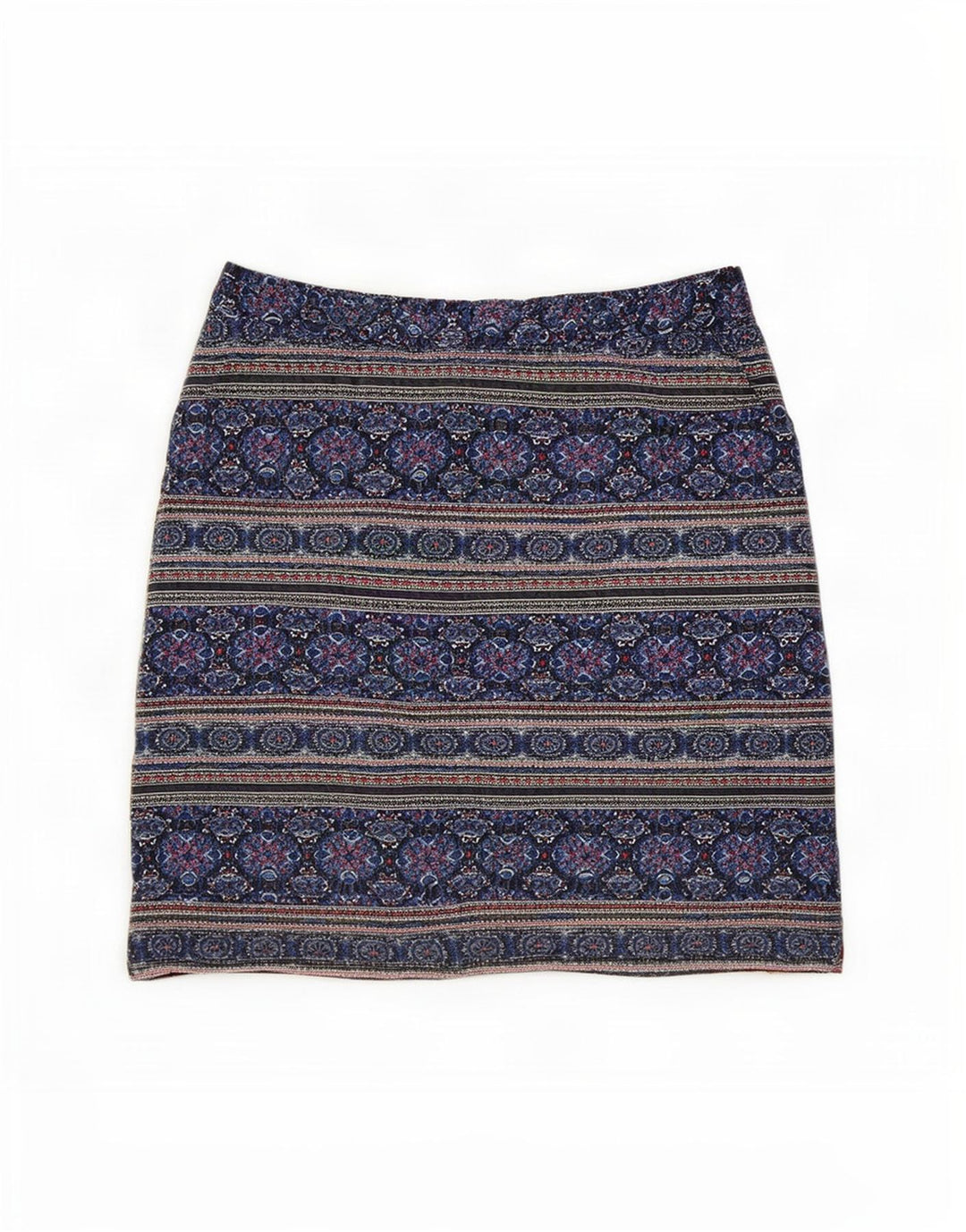White Stuff Damen Minirock UK 10 Small W30 Blaues geometrisches Polyester