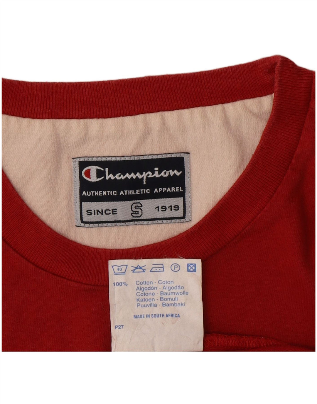 Champion Herren-T-Shirt mit Grafik, Größe S, Rot, Baumwolle