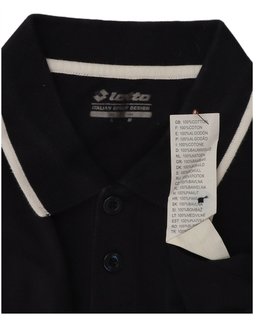 Lotto Herren-Poloshirt, mittelgroß, marineblau, Baumwolle