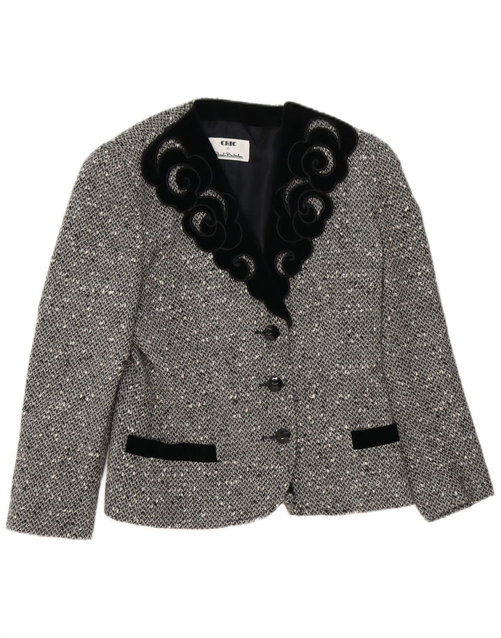 Schickes 2-teiliges Rock-Set mit 3 Knöpfen für Damen IT 42 Medium W28 Grau meliert