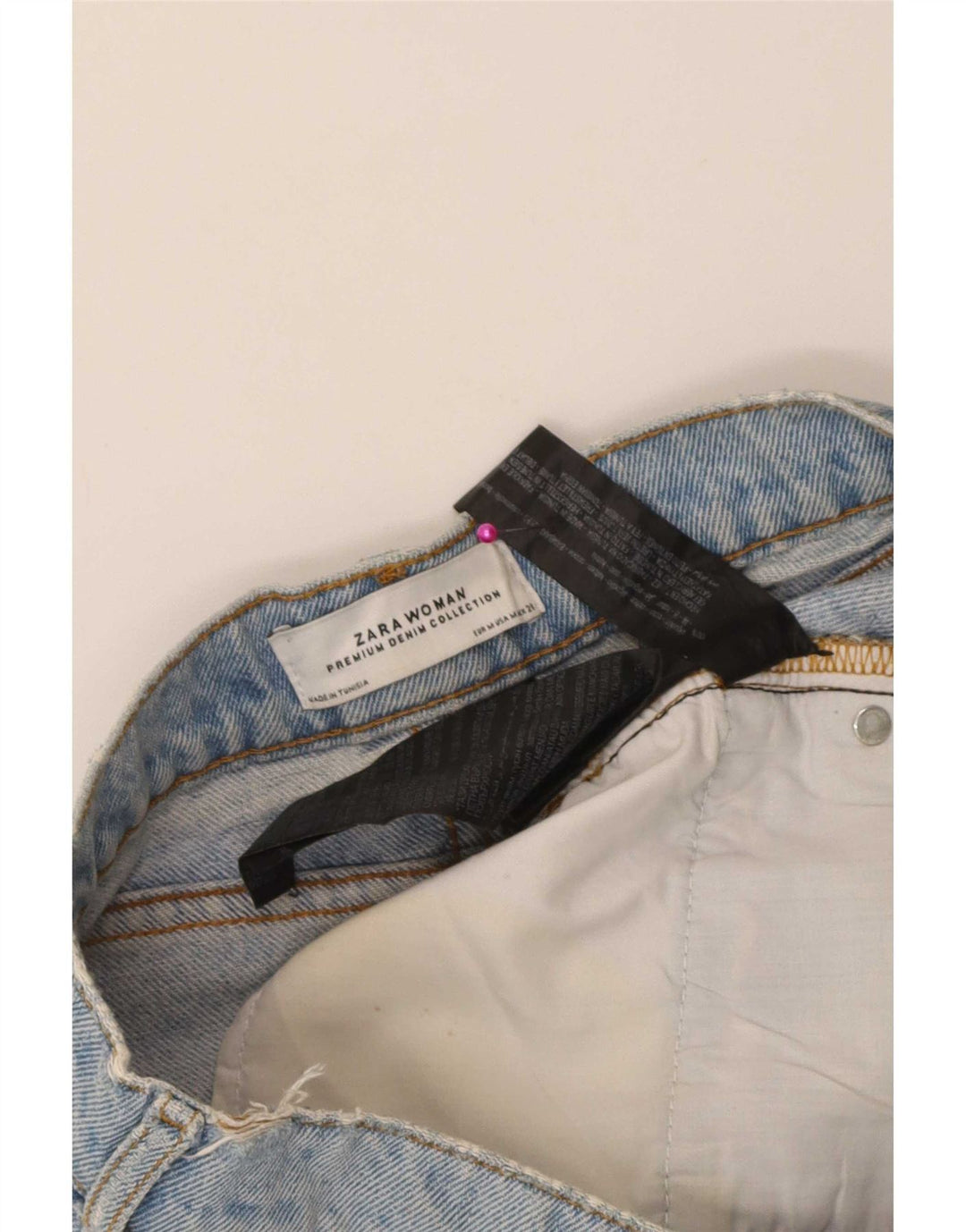 Zara Damen Distressed Mini Denim Rock Medium W28 Blaue Baumwolle