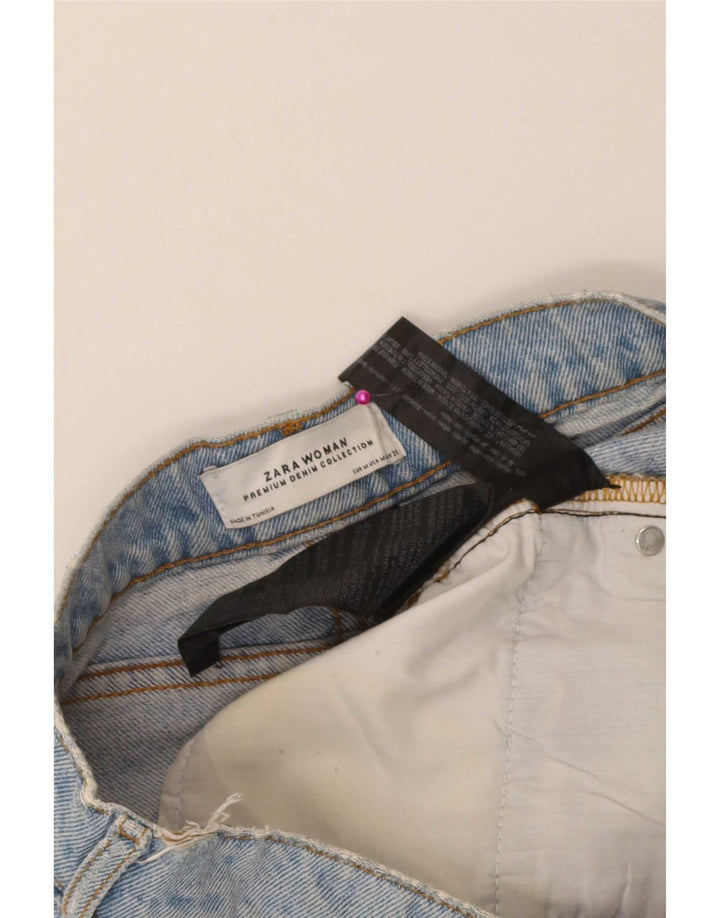 Zara Damen Distressed Mini Denim Rock Medium W28 Blaue Baumwolle
