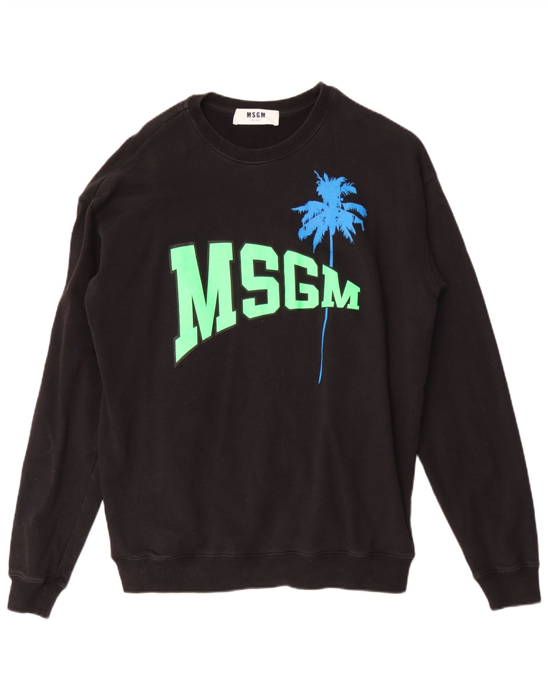 MSGM Herren-Sweatshirt „Milano Graphic“, groß, aus schwarzer Baumwolle