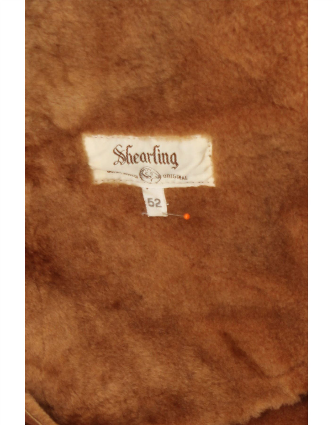 Vintage Herren Shearling Overcoat IT 52 XL Braun Shearling