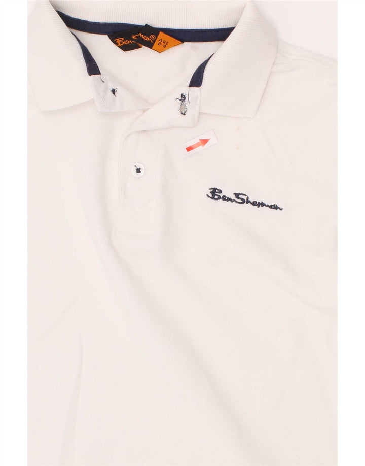 Ben Sherman Poloshirt für Jungen, 8–9 Jahre, weiße Baumwolle