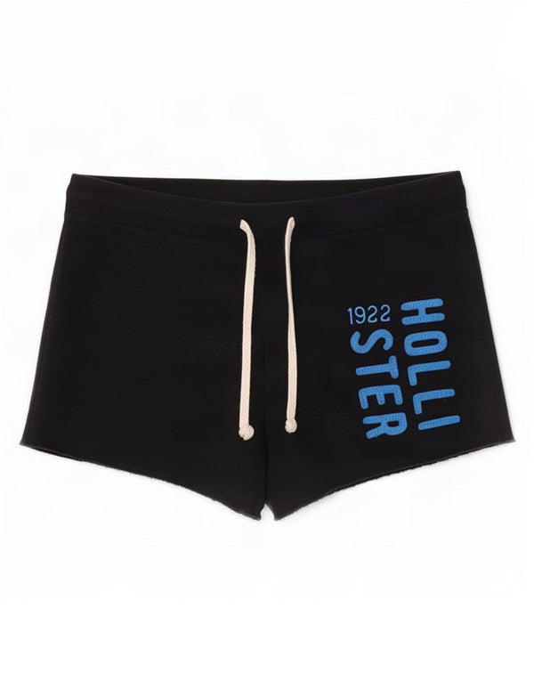 Hollister Damen Graphic Sport Shorts UK 6 XS Schwarz Baumwolle