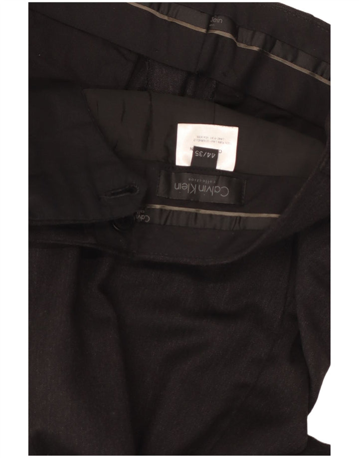 CALVIN KLEIN Herren gerade Anzughose IT 44 XS W30 L30 graue Wolle