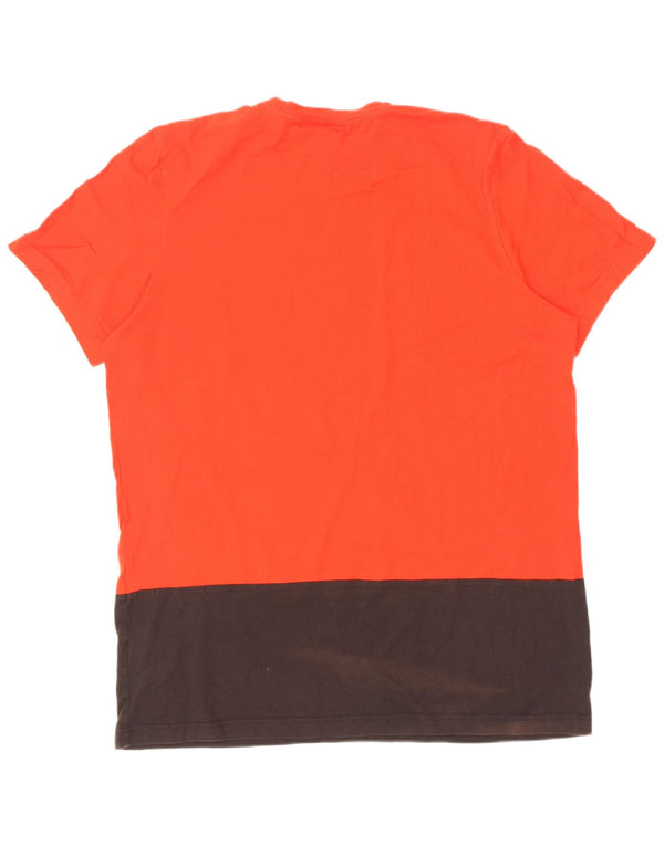 Adidas Herren Grafik T-Shirt Top XL Rot Colourblock Baumwolle