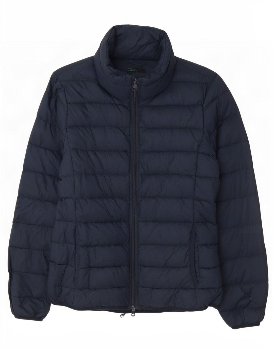 Benetton Damen Wattierte Jacke UK 10 Small Marineblau