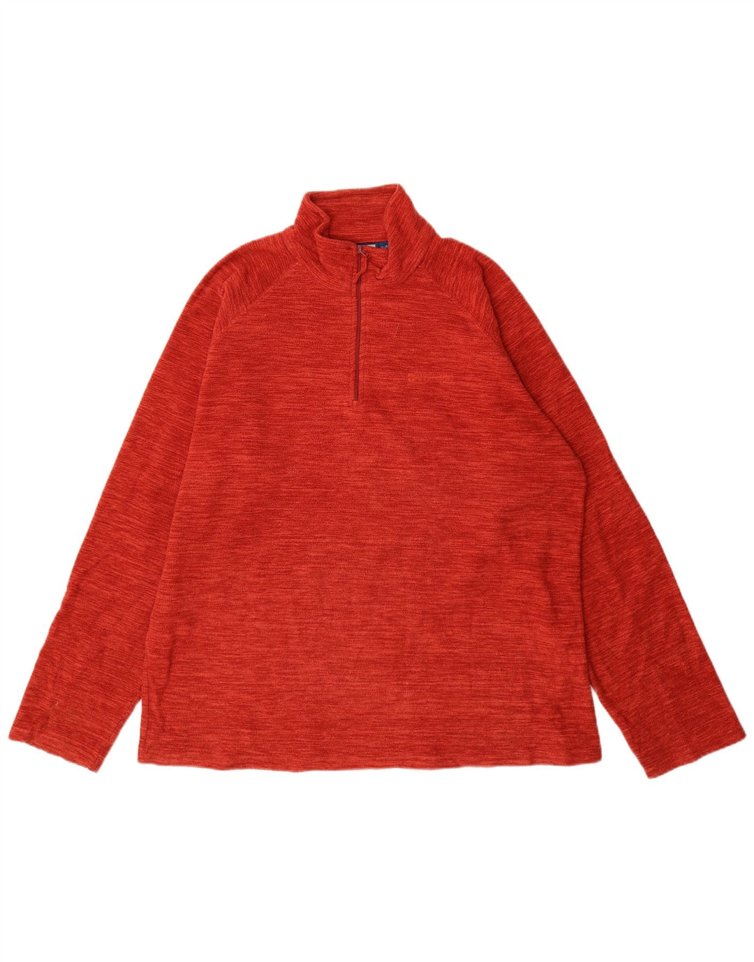 Mountain Warehouse Herren-Fleecepullover mit Reißverschluss am Hals, XL, orangefarbenes Polyester