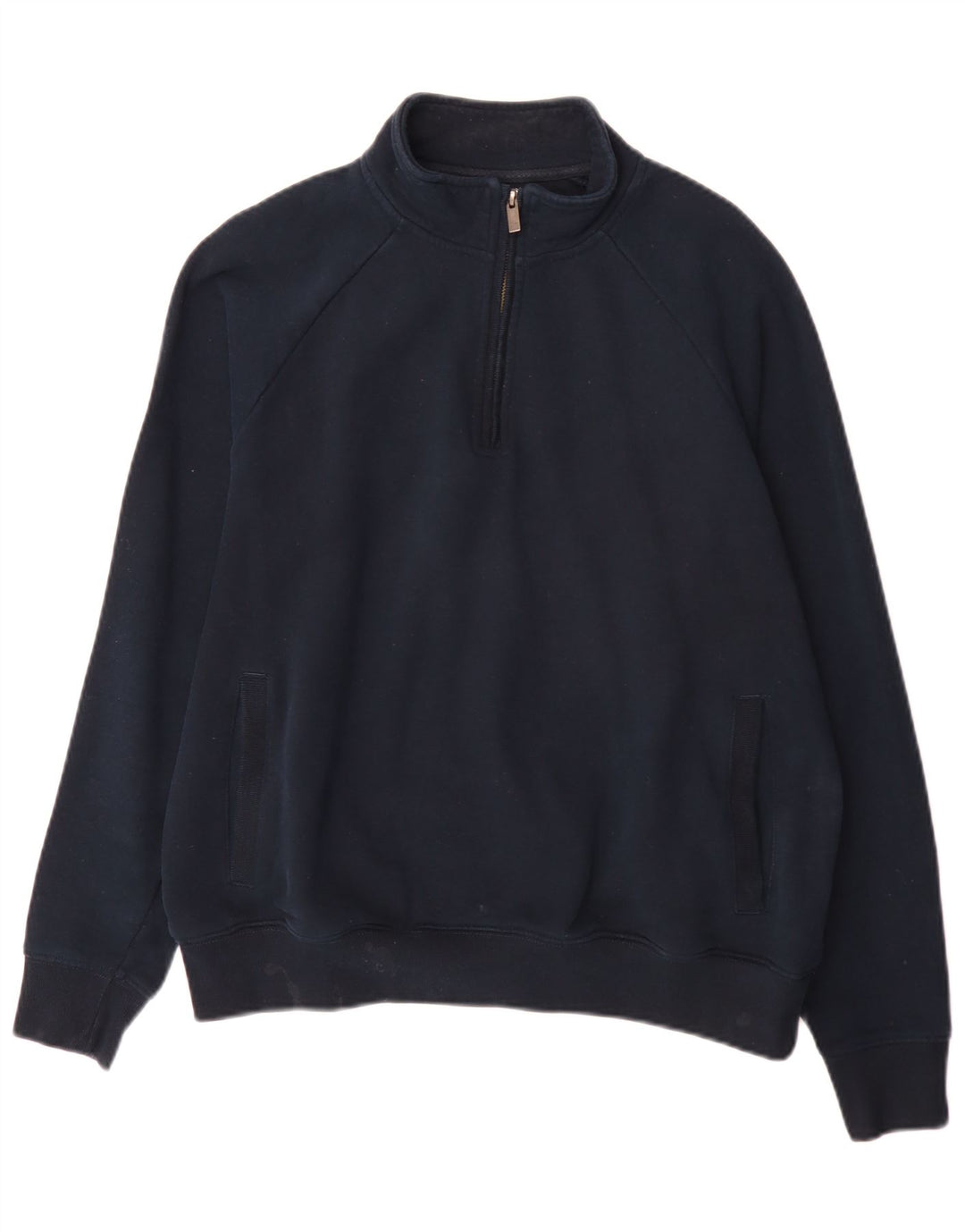Marks & Spencer Herren-Sweatshirt mit 1/4-Reißverschluss, reguläre Passform, mittelgroß, Marineblau