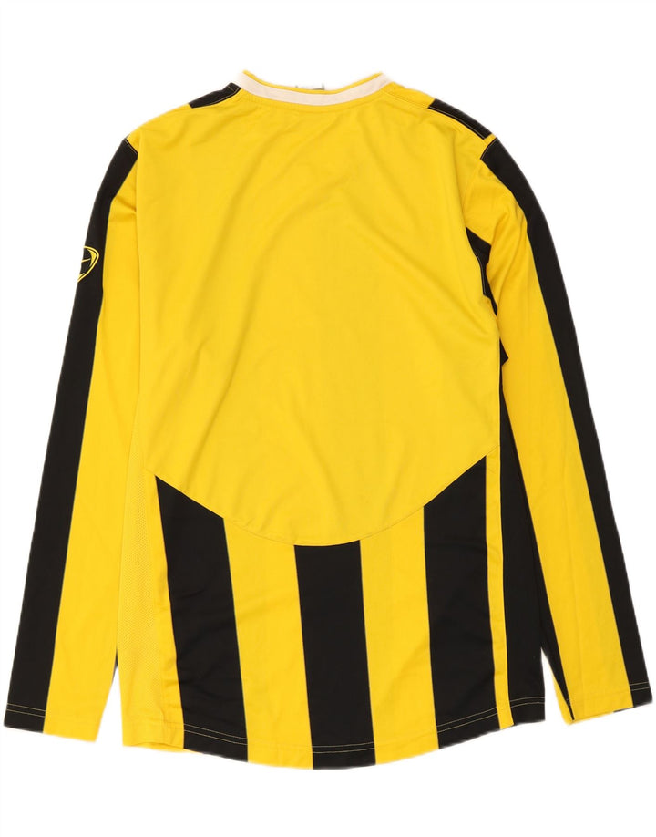 Nike Herren Top Langarm UK 39/41 Mittelgelb gestreift Polyester
