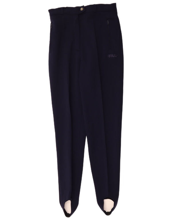 Fila Damen High Waist Stirrup Chino Hose IT 48 XL W32 L35 Marineblau