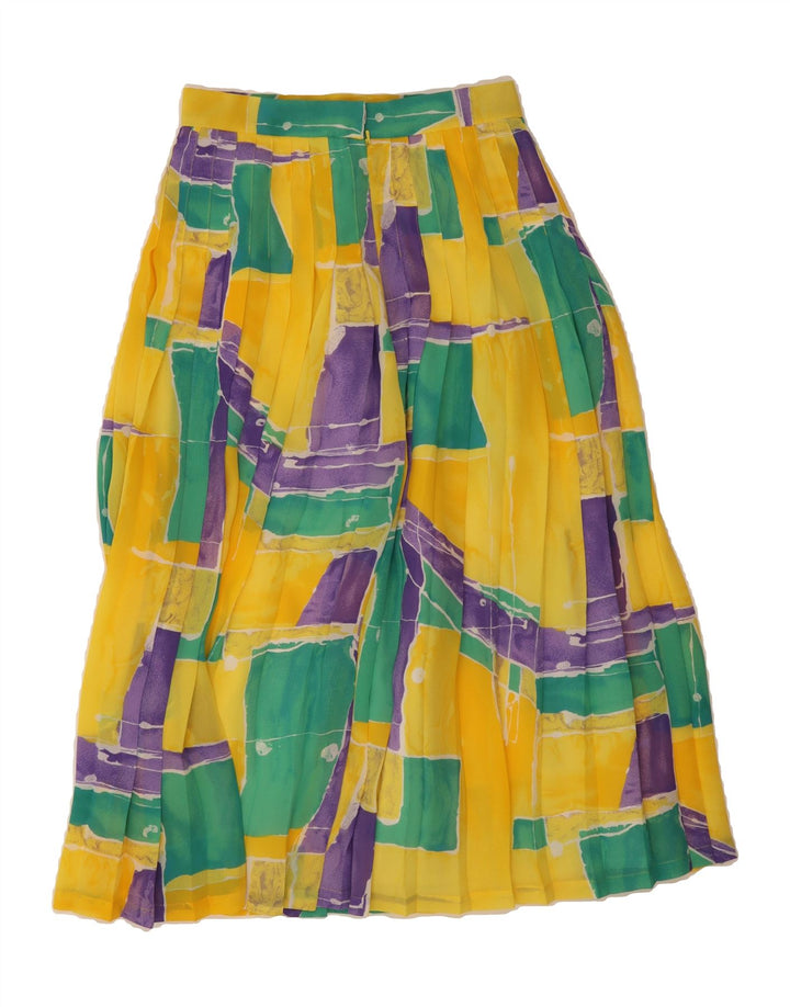JAQUES VERT Womens A-Line Skirt UK 12 Medium W28  Yellow Colourblock Vintage Jaques Vert and Second-Hand Jaques Vert from Messina Hembry 