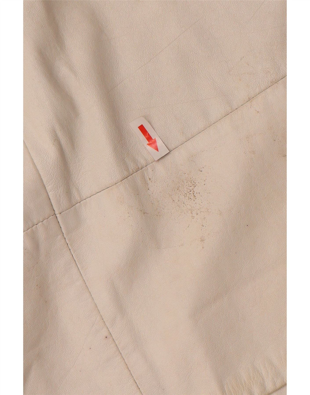 Vintage Damen Leder 2-teiliges Rock-Set UK 12 Medium W26 Off White