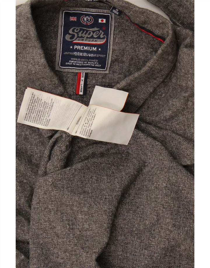 Superdry Herren-Hemd XL aus grauer Baumwolle