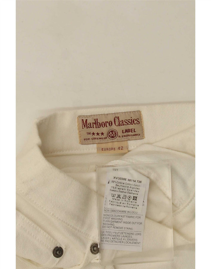Marlboro Classics Damen Jeansrock IT 42 Medium W28 Weiße Baumwolle