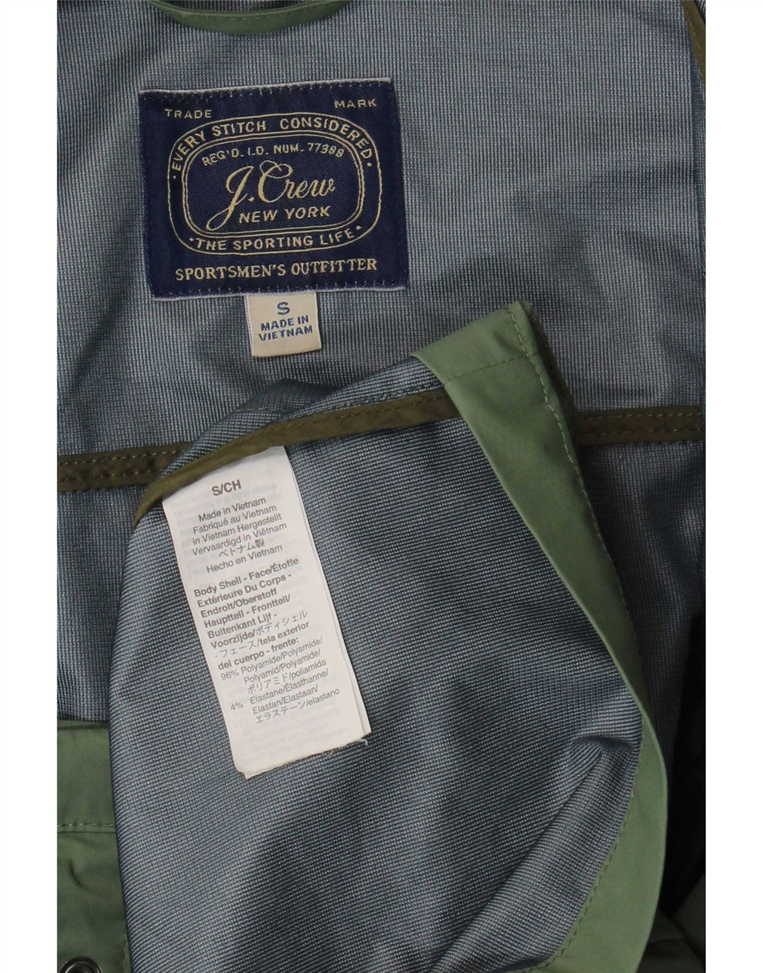 J. Crew Herren-Utility-Jacke mit Kapuze, UK 36, Größe S, grün, Polyester