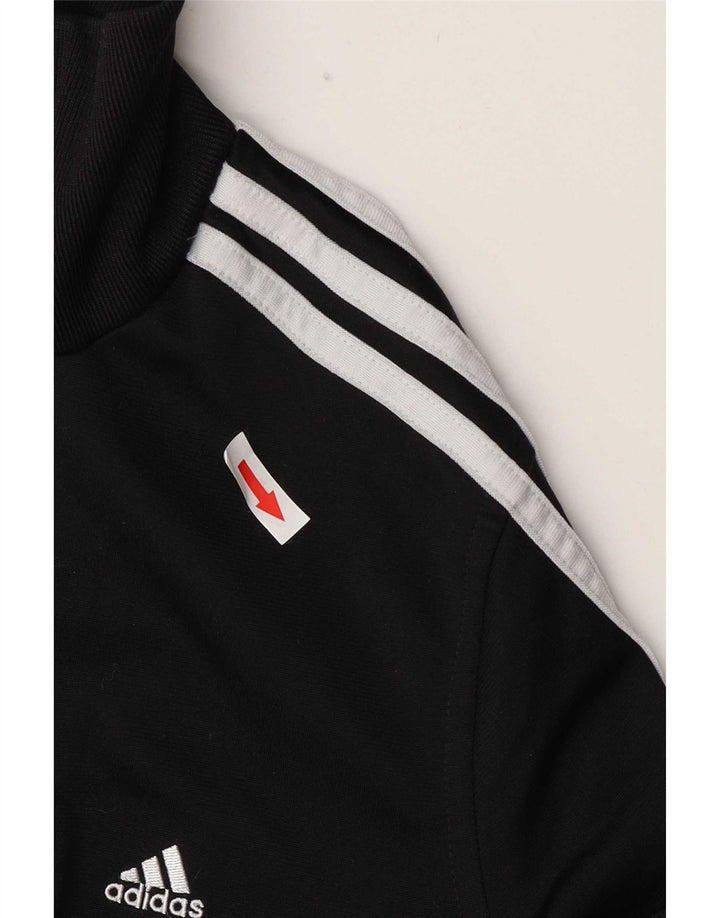 Adidas Damen Trainingsanzug Top Jacke UK 10 Small Schwarz Polyester