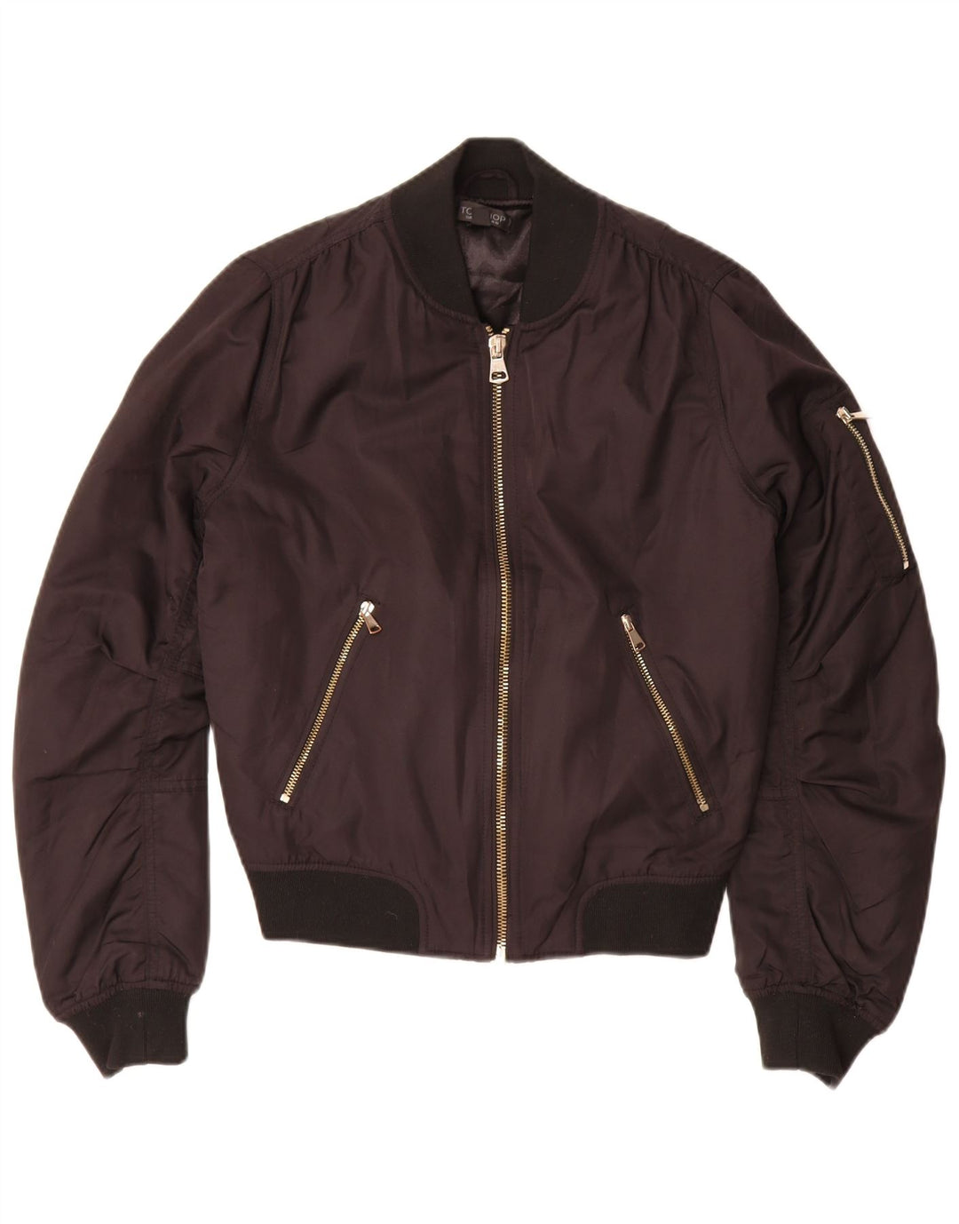 Topshop Damen-Bomberjacke in Übergröße, Gr. 10, Größe S, Schwarz, Polyester